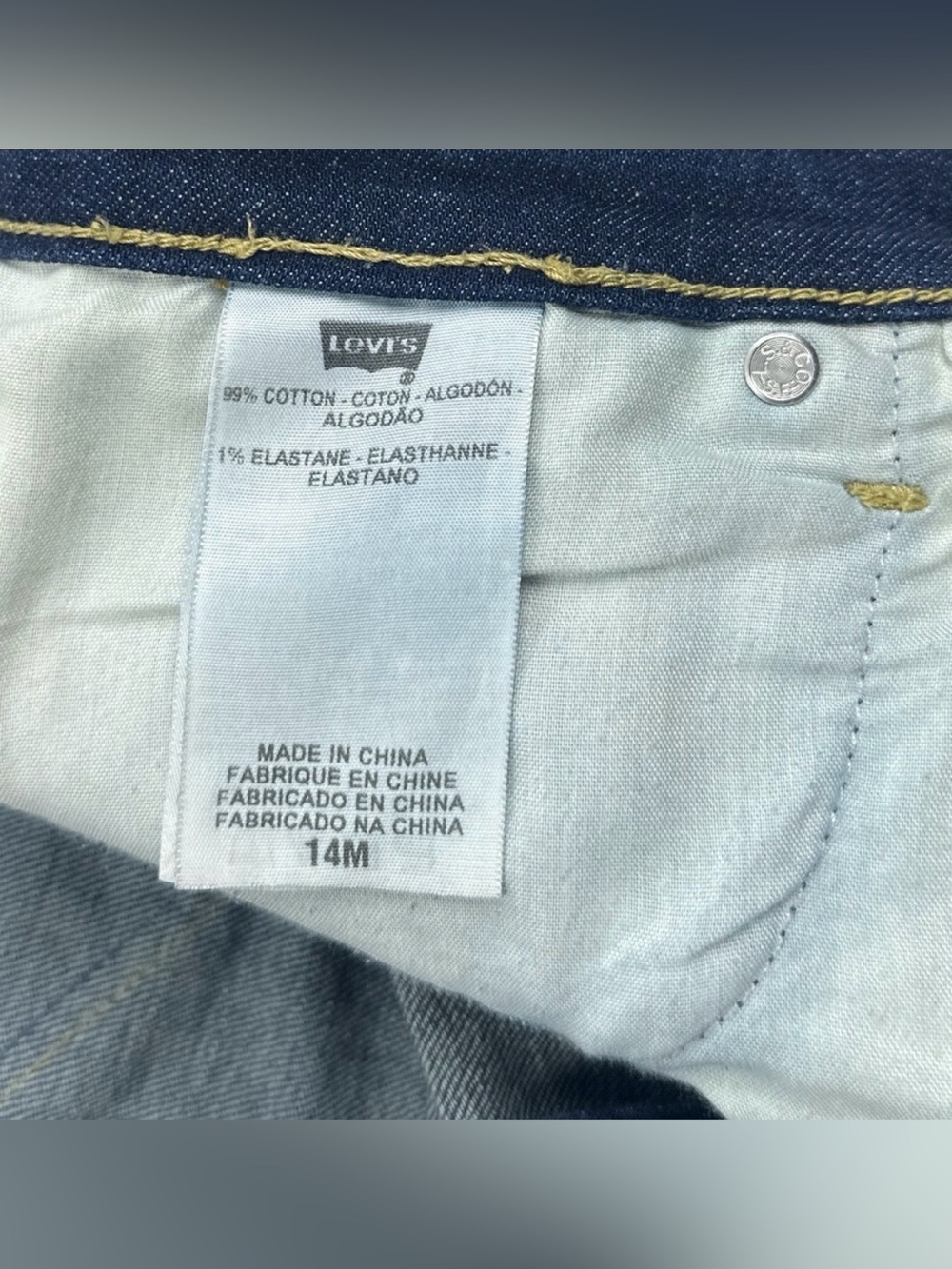 Levis The Original Mid Rise Skinny Womens Size 14M 32x31 Dark Blue Jeans Stretch - Picture 4 of 11